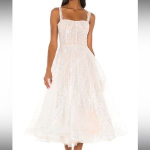 Mademoiselle Bridal Midi Dress in White